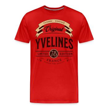 Yvelines Département France - T-shirt bio Premium Homme - rouge - Devant - Damien (186cm)