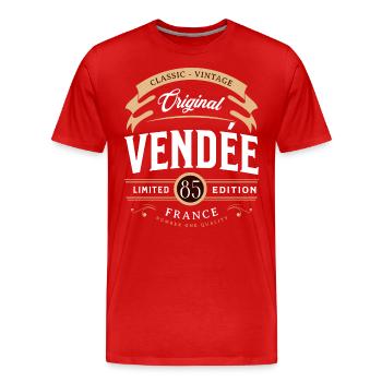 Vendée Département France - T-shirt bio Premium Homme - rouge - Devant - Damien (186cm)
