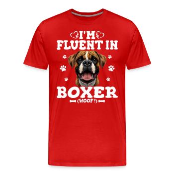 Parler Le Boxer Humour Chien Boxer - T-shirt bio Premium Homme - rouge - Devant - Damien (186cm)