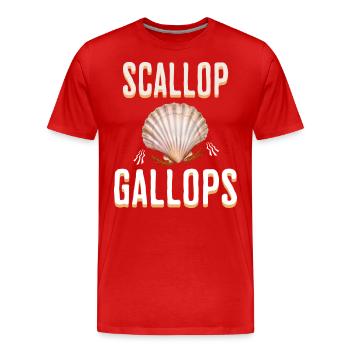 Humor Scallop Gallops Meme - Men's Premium Organic T-Shirt - red - Front - Damien (186cm)