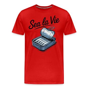 Humor Canned Sardines Fish Sea - Men's Premium Organic T-Shirt - red - Front - Damien (186cm)
