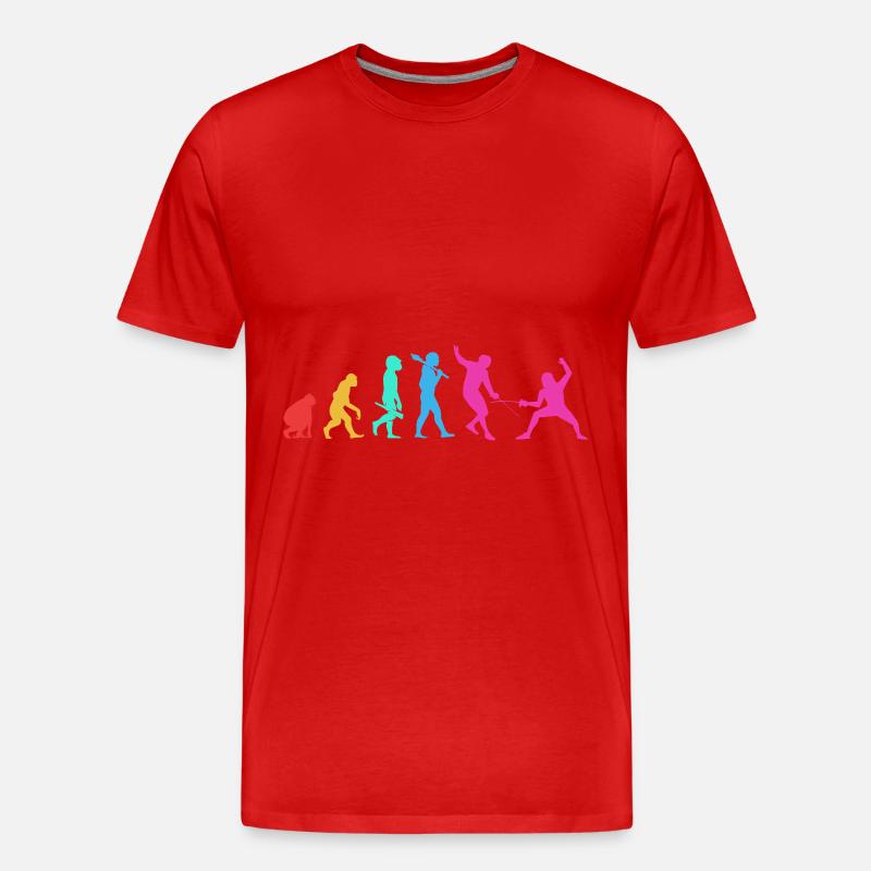 Fechten - Männer Premium Bio T-Shirt - Rot