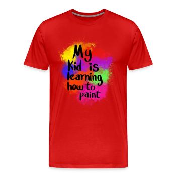 paint - Men's Premium Organic T-Shirt - red - Front - Damien (186cm)