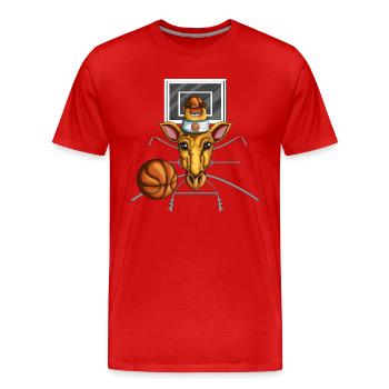 Kids Giraffen Fan Basketball Spiel Basketballkorb - Männer Premium Bio T-Shirt - Rot - Vorne - Damien (186cm)