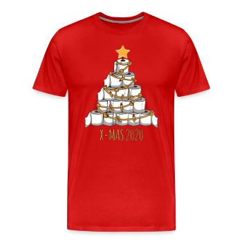 Christmas Tree Toilet Paper Funny Hamster Purchase - Men's Premium Organic T-Shirt - red - Front - Damien (186cm)