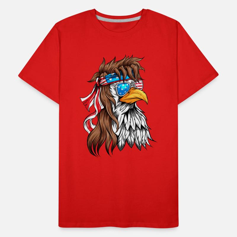 Eagle Bald Eagle Golden Eagle USA Flag Men's Premium Organic T-Shirt