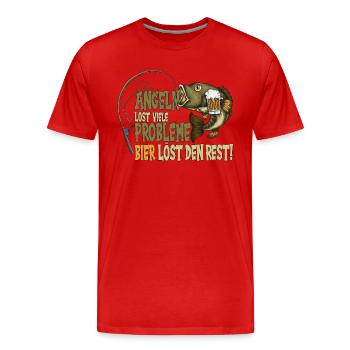 Gepflegt einen hinter die Kiemen Kippen Fische - Männer Premium Bio T-Shirt - Rot - Vorne - Damien (186cm)