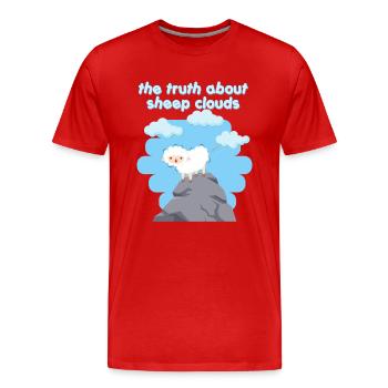 Moutons Moutons La vérité sur les nuages de moutons Sommeil - T-shirt bio Premium Homme - rouge - Devant - Damien (186cm)