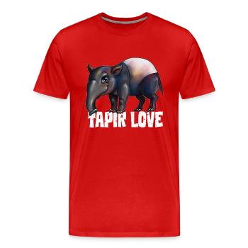 Tapir Bien-être animal Tapir Chers amoureux du tapir - T-shirt bio Premium Homme - rouge - Devant - Damien (186cm)
