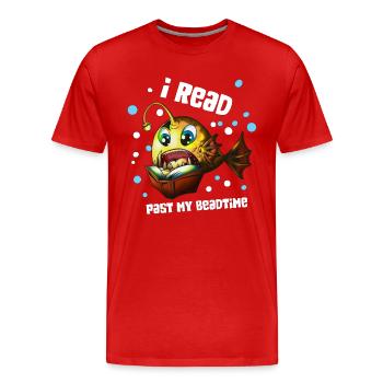 Lecture Poisson d’eau profonde Angel Lampe Lecture au lit - T-shirt bio Premium Homme - rouge - Devant - Damien (186cm)