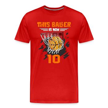 10. Geburtstag Geschenk Jung Sohn Basketball - Männer Premium Bio T-Shirt - Rot - Vorne - Damien (186cm)
