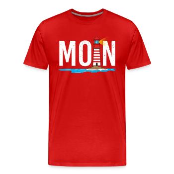 Bas allemand mot plage mer Baltique Dire Mer du Nord - T-shirt bio Premium Homme - rouge - Devant - Damien (186cm)