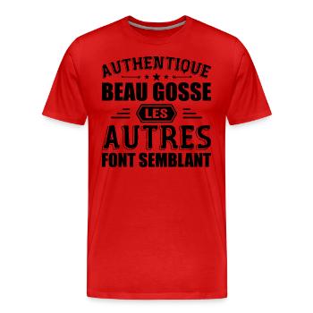 Authentisches gutaussehendes Kind - Männer Premium Bio T-Shirt - Rot - Vorne - Damien (186cm)