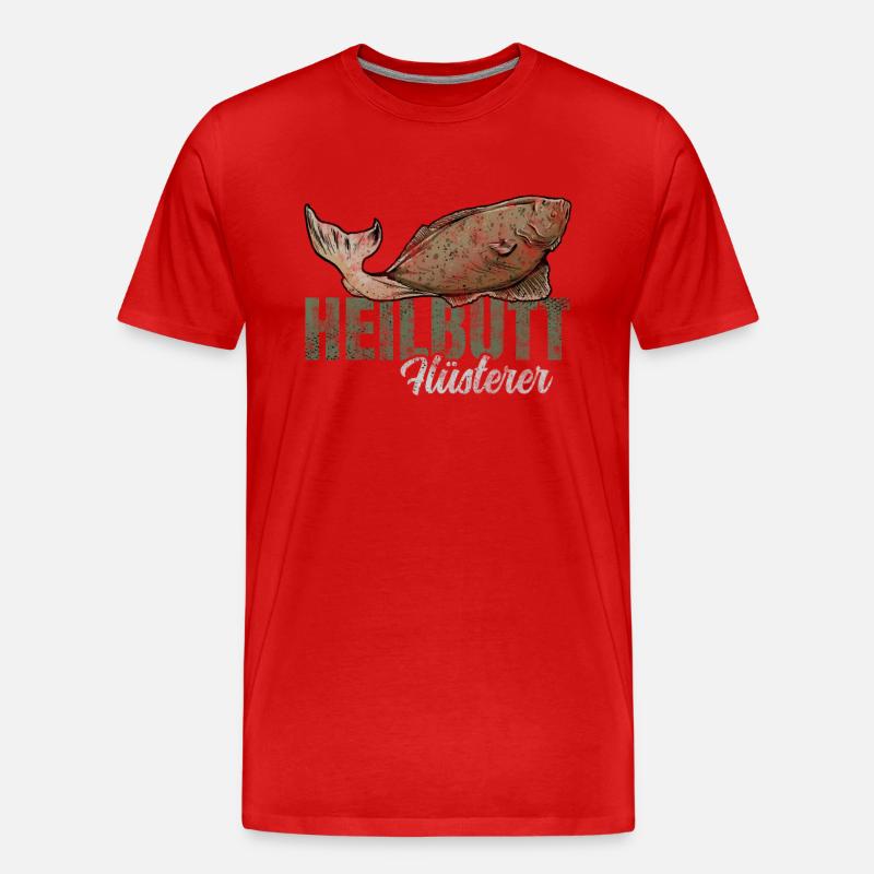 Heilbutt Flüsterer - Männer Premium Bio T-Shirt - Rot
