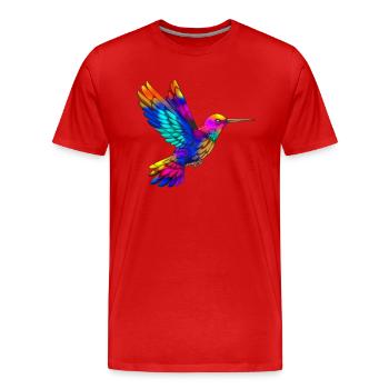 Buntes Spektrum farbenfroher Kolibri-Flügel - Männer Premium Bio T-Shirt - Rot - Vorne - Damien (186cm)