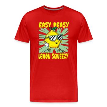 Easy Peasy Lemon Squeezy Sonnenbrille Zitrone - Männer Premium Bio T-Shirt - Rot - Vorne - Damien (186cm)