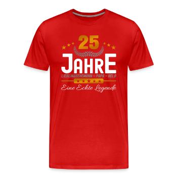 25 Jahre Lieblingsehemann - Männer Premium Bio T-Shirt - Rot - Vorne - Damien (186cm)