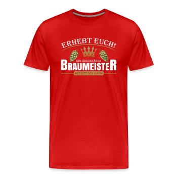 Legendärer Braumeister - Männer Premium Bio T-Shirt - Rot - Vorne - Damien (186cm)