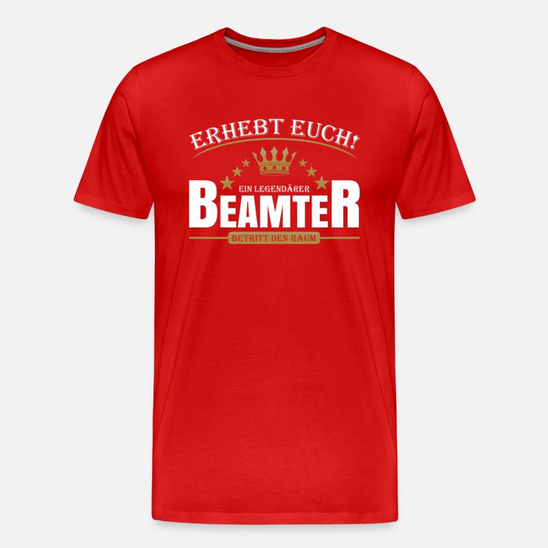 Beamter - Männer Premium Bio T-Shirt - Rot