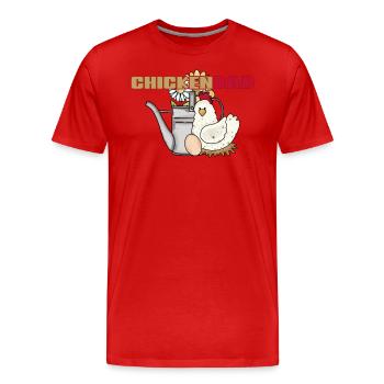 Poulet d’arrosage vintage Chickendad - T-shirt bio Premium Homme - rouge - Devant - Damien (186cm)