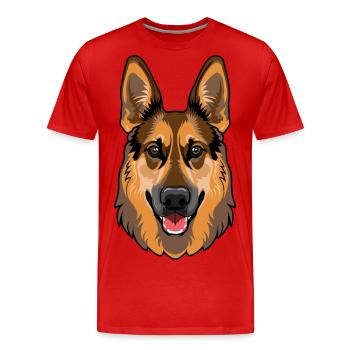 Berger allemand - T-shirt bio Premium Homme - rouge - Devant - Damien (186cm)
