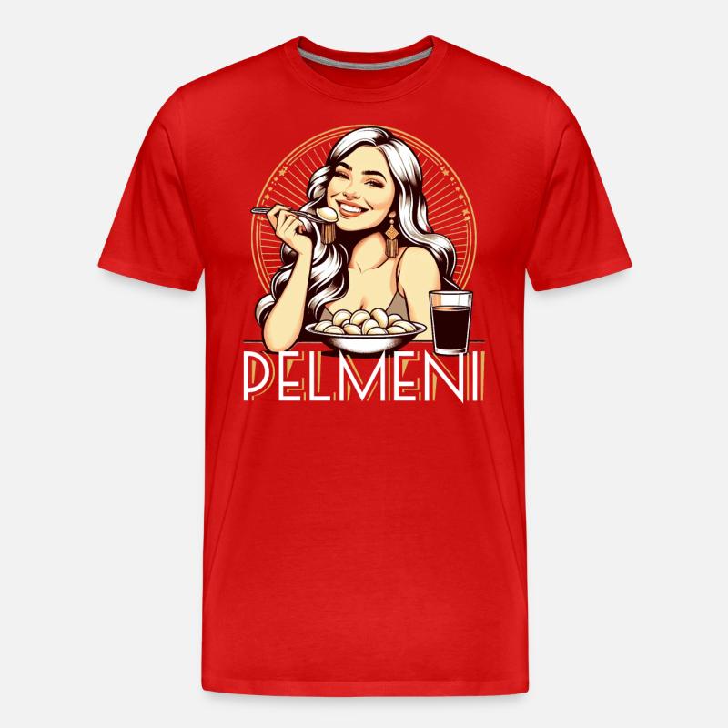 Pelmeni lecker Geschenk - Männer Premium Bio T-Shirt - Rot
