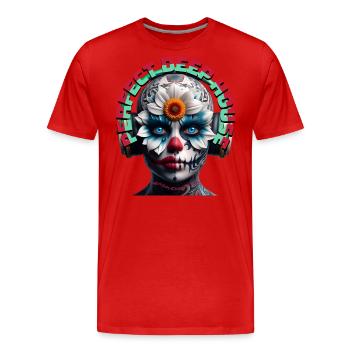 PERFECT DEEP HOUSE - Cool Creature with Headphones - Men's Premium Organic T-Shirt - red - Front - Damien (186cm)