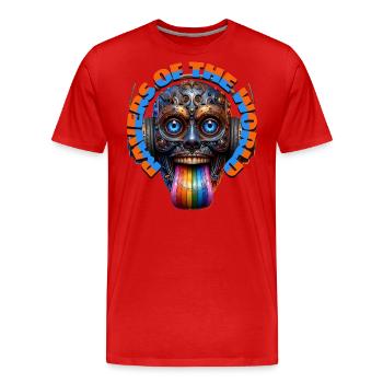RAVERS OF THE WORLD - Cool Creature & Headphones! - Men's Premium Organic T-Shirt - red - Front - Damien (186cm)