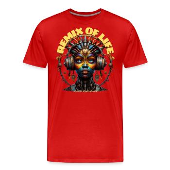 REMIX OF LIFE – Cool Princess with Headphones! - Men's Premium Organic T-Shirt - red - Front - Damien (186cm)