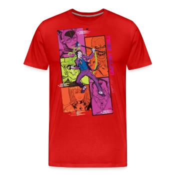 Batman Team Villain Avec Joker Et Comic Design - T-shirt bio Premium Homme - rouge - Devant - Damien (186cm)