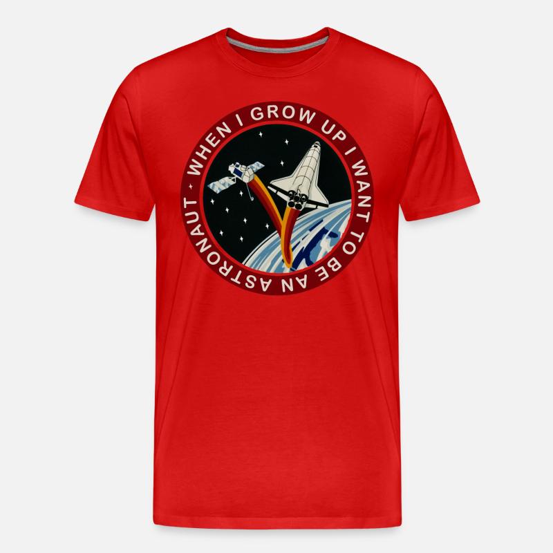 NASA Wenn Ich Groß Bin Werde Ich Astronaut Spruch - Männer Premium Bio T-Shirt - Rot