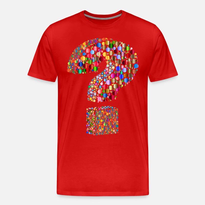 point d'interrogation arc-en-couleur - T-shirt bio Premium Homme - rouge