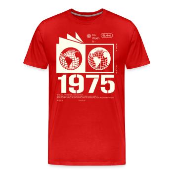 Vintage, 1975, Rétro, Cadeau d’anniversaire, 1975 - T-shirt bio Premium Homme - rouge - Devant - Damien (186cm)
