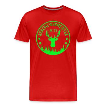 ABITUR 2025 - ABSCHLUSSKLASSE - AK 25 - ABSCHLUSS - Männer Premium Bio T-Shirt - Rot - Vorne - Damien (186cm)