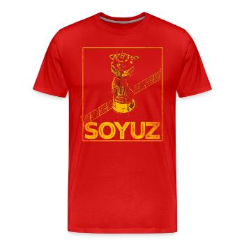 Soyouz vaisseau spatial Union soviétique - T-shirt bio Premium Homme - rouge - Devant - Damien (186cm)