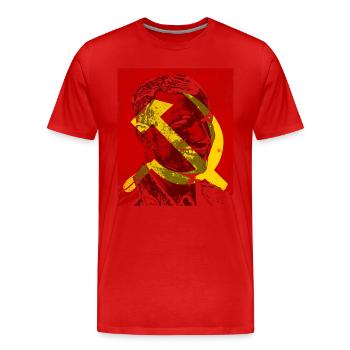 Yuri Gagarin - Cosmonaut and first man in the world - Men's Premium Organic T-Shirt - red - Front - Damien (186cm)