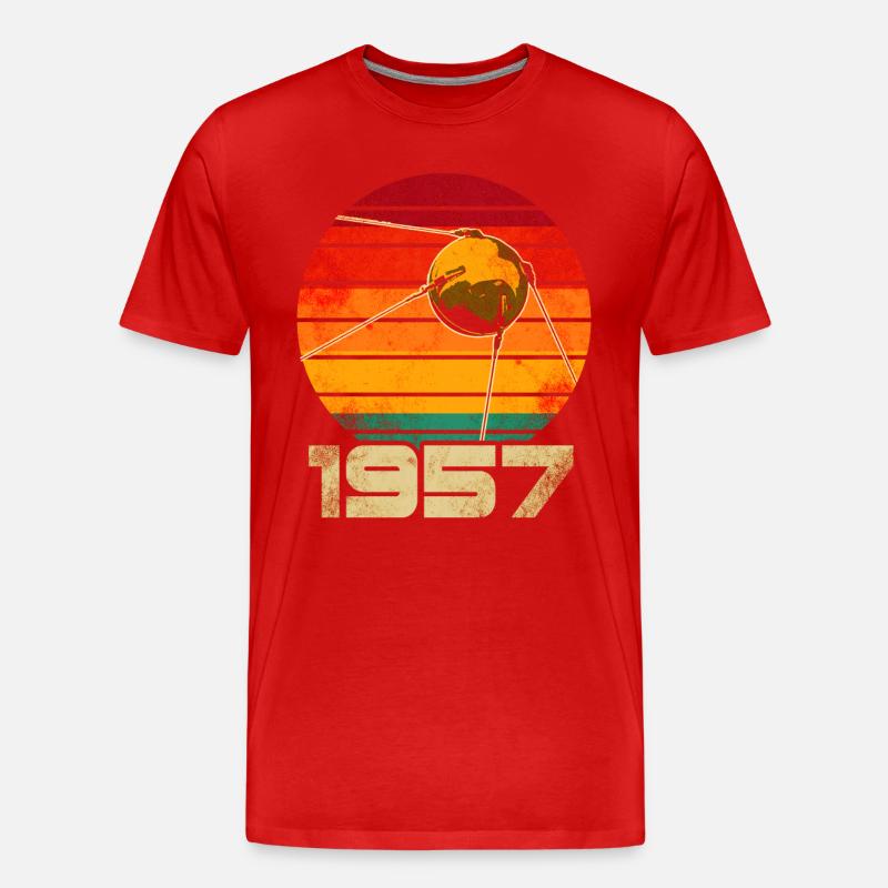 Sputnik 1 Satellit - Männer Premium Bio T-Shirt - Rot