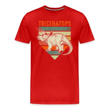 Tricératops Dinosaures - T-shirt bio Premium Homme - rouge - Devant - Damien (186cm)