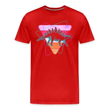 Stegosaurus Dinosaurier - Männer Premium Bio T-Shirt - Rot - Vorne - Damien (186cm)
