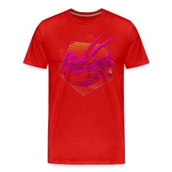 Tricératops Dinosaures - T-shirt bio Premium Homme - rouge - Devant - Damien (186cm)