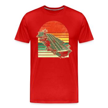 Porte-avions - T-shirt bio Premium Homme - rouge - Devant - Damien (186cm)