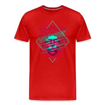 Méduse Vaporwave Mythologie grecque - T-shirt bio Premium Homme - rouge - Devant - Damien (186cm)