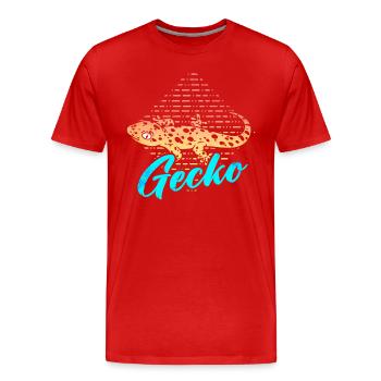 Gecko - T-shirt bio Premium Homme - rouge - Devant - Damien (186cm)