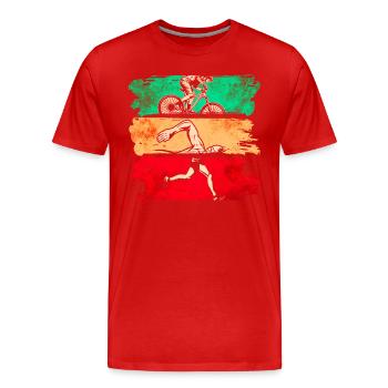 Triathlon - T-shirt bio Premium Homme - rouge - Devant - Damien (186cm)