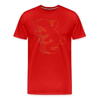 Gecko - T-shirt bio Premium Homme - rouge - Devant - Damien (186cm)