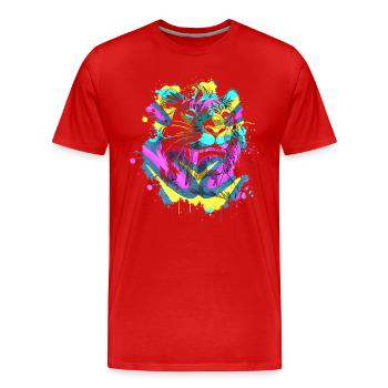 Saber-toothed tiger - Men's Premium Organic T-Shirt - red - Front - Damien (186cm)