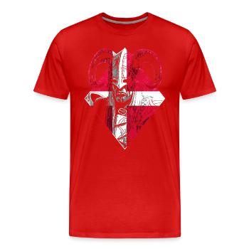 Danish Viking warrior - Men's Premium Organic T-Shirt - red - Front - Damien (186cm)