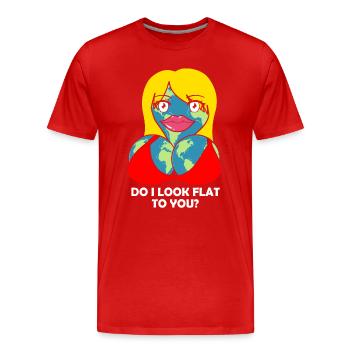 Blague sur la Terre plate - T-shirt bio Premium Homme - rouge - Devant - Damien (186cm)
