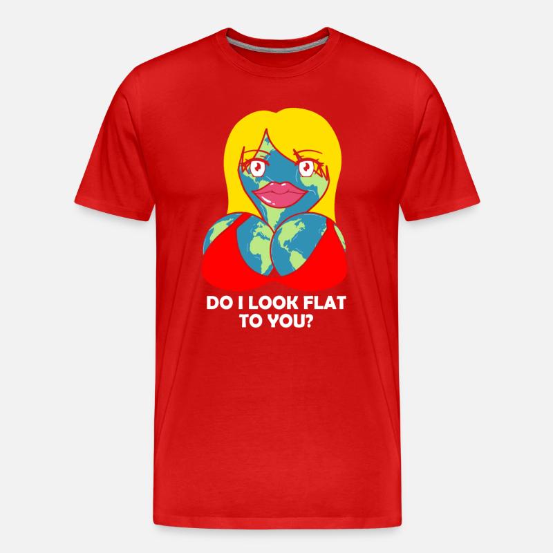 Flache Erde Witz - Männer Premium Bio T-Shirt - Rot