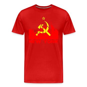 Communiste soviétique de New York - T-shirt bio Premium Homme - rouge - Devant - Damien (186cm)
